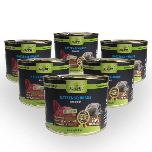 Katzenschmaus, getreidefrei Katzenfutter 200g 6 Stück