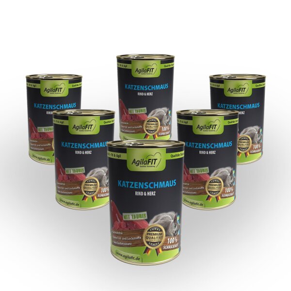 Katzenschmaus, getreidefrei Katzenfutter 400g 6 Stück