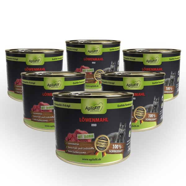 Löwenmahl, getreidefrei Katzenfutter 200g 6 Stück