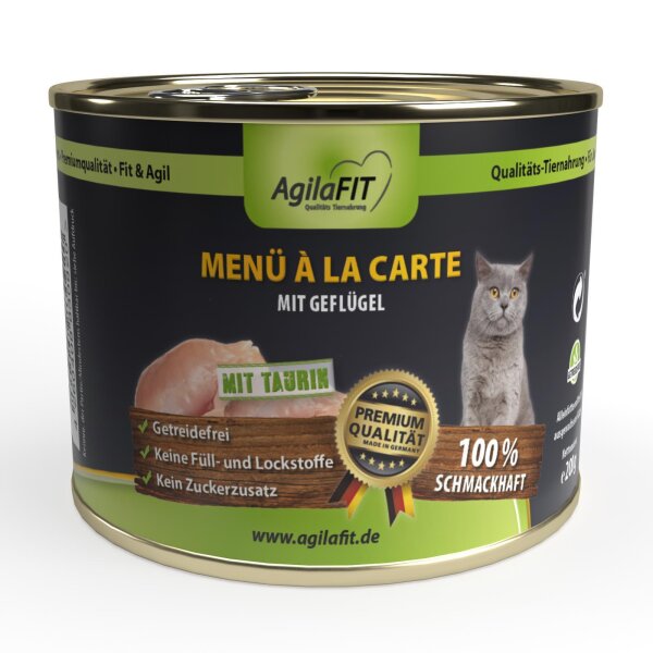 Menü a la carte. Getreidefrei Katzenfutter