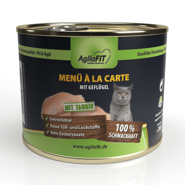 Menü a la carte. Getreidefrei Katzenfutter