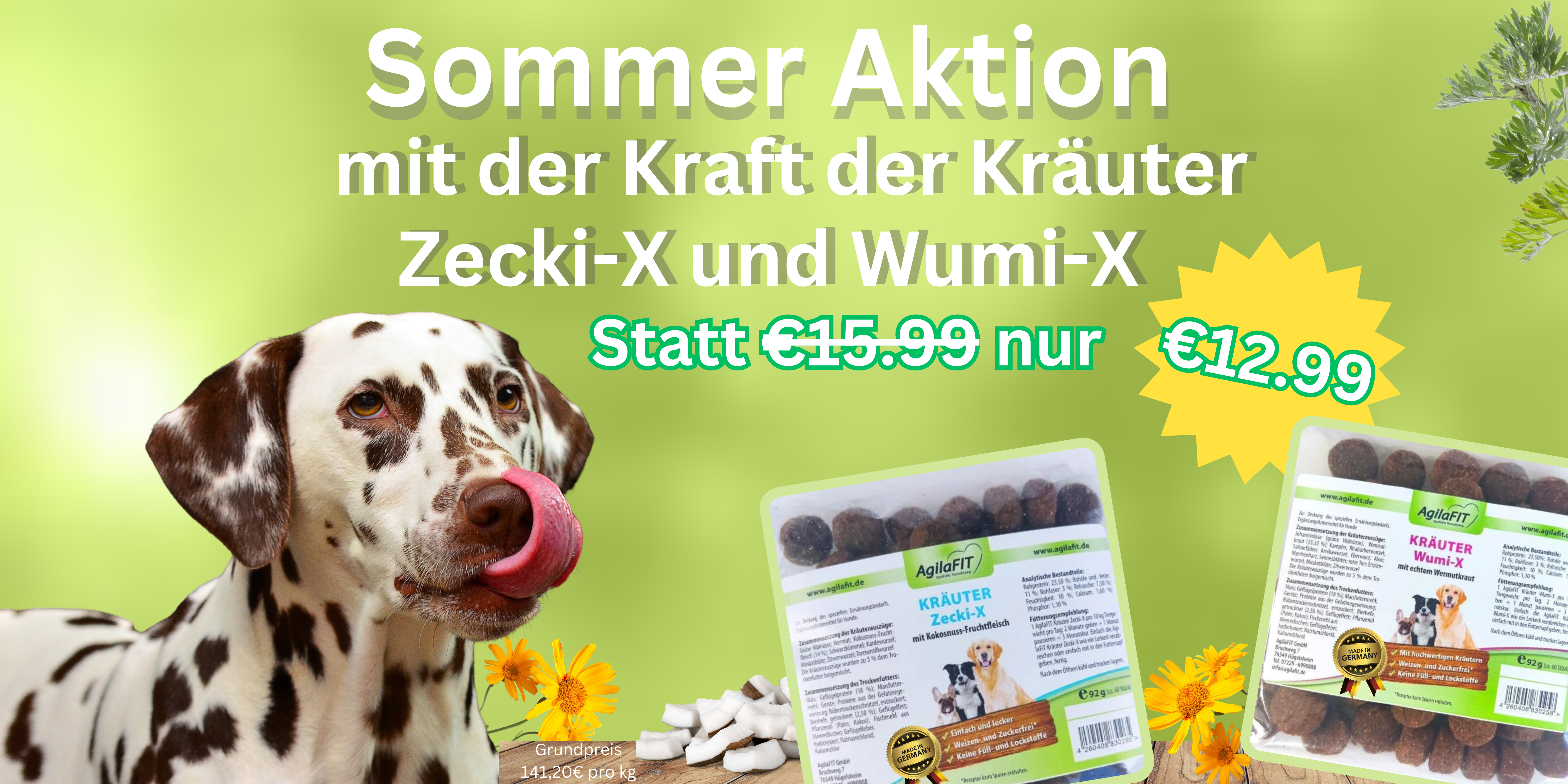 AgilaFIT Kräuter Vital Wurmi X und Zeccki X Aktion